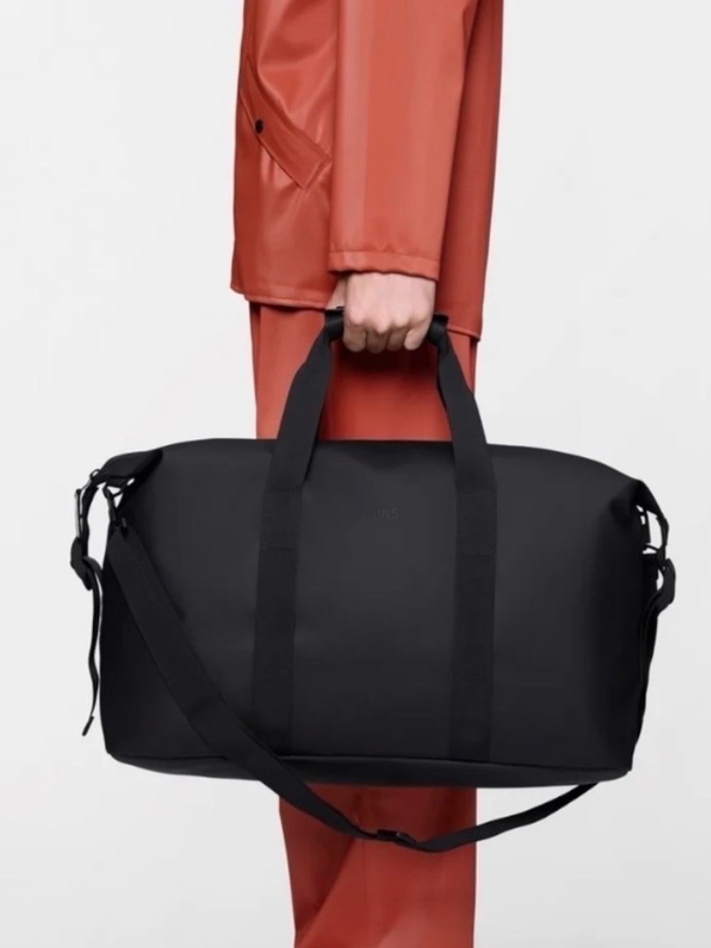 RAINS Weekender Travel Duffel Bag - Black Brand New